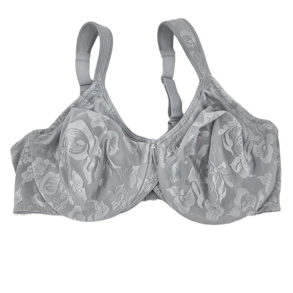 Wacoal Blue Floral Print Lace Awareness Full Coverage Underwire Bra Size 40D